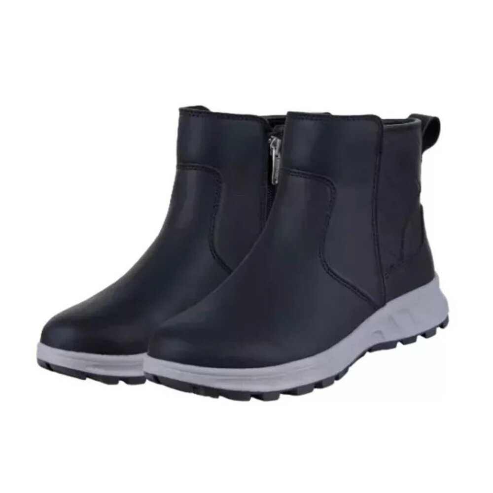 Khombu Women 8 Dusk All Weather Boot Faux Leather Zip-up Outdoor Winter Shoes